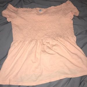 Peach off the shoulder top